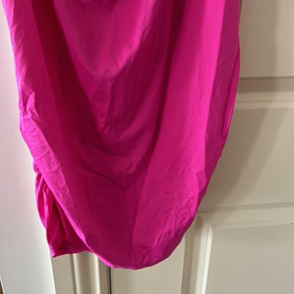 Carmen Marc Valvo small hot pink with gold hardware cowl swim cover up - Picture 4 of 8